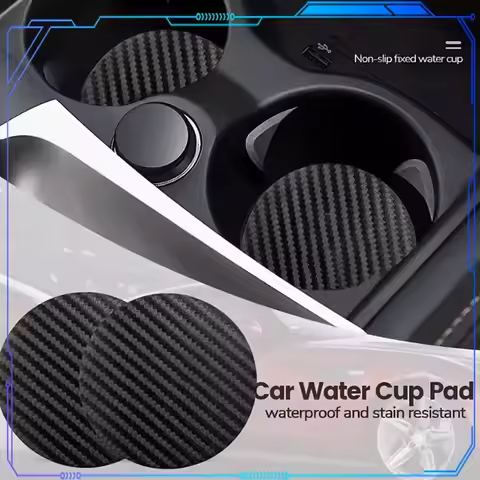 Car Carbon Fiber PU Leather Coasters Cup Slot Protector Pads For BMW E46 F30 E60 E90 F10 X5 E70 E39 