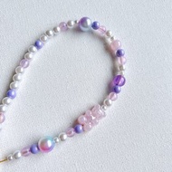 【全館清倉最高折800】粉紫小熊珍珠 手機背帶手機掛繩手機殼防摔