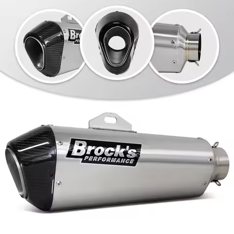 Universal Brock CT single 60mm exhaust muffler escape muffler For GSX8S MT10 Z650 F900XR CBR500R RSV