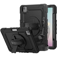 Case For iPad Pro 11 2022/2021/2020/2018 Case iPad Air 5th Generation Cases 10.9 2022 Case with Screen Protector Pencil Holder Shockproof Heavy Duty Rugged Strap Cover