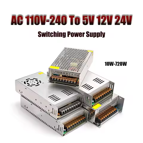 220V To 5V 12V 24V Power Supply 1A 2A 3A 10A 20A 30A 40A 50A 60A Switching Power Supply 5V 12V 24V 2