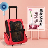 LP-8 ALI🍒Pet Trolley Bag Teddy Outing Trolley Bag Portable Pet Travel Bag Teddy Breathable Trolley Backpack 2PV1