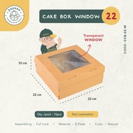 Box Cake Window Corugated 22x22x10 / Kardus / Dus / Box Makan (CCB22W)