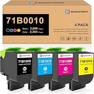 Compatible 71B0010 Toner Cartridge Replacement for Lexmark 71B10K0 71B10C0 71B10M0 71B10Y0 High Yiel