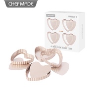 [CHEFMADE.os] 1PC/4PC Non-stick heart-shaped pie pan with detachable bottom heart-shaped pizza tray 