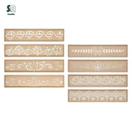 [LzdyyhacMY] 4x Diwali Rangoli Stencils Vine Pattern Painting Stencil Botanical Stencils Set for Clo