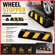 Heavy Duty Rubber Parking Wheel Stopper 550mm / Car Parking Floor Reflective Tyre Stopper