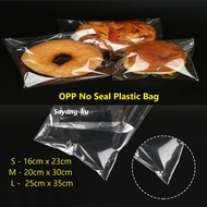 100pcs/Pkt OPP Plastic Bread Bag OPP No Seal Plastic Bag Plastic Clear Bag Roti Bag OPP Transparent 