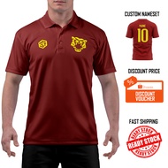 [READY STOCK] Malaysia ''Harimau Malaya" Jersey Maroon/Yellow - COLLAR