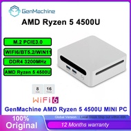 GenMachine AMD Ryzen 5 4500U M.2 Pcle 3.0 DDR4 WIFI6 BT5.2 WIN11 MINI PC Office and Home Mini PC