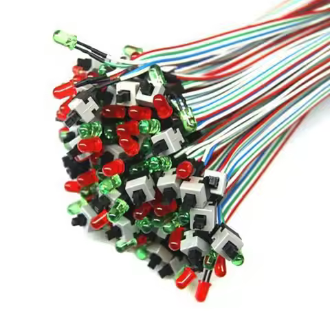 50cm Computer On/Off/Reset 2 Switch LED Light PC Computer Reset Motherboard Power Cable