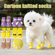 Dog Socks Pet Cat Dog Socks Dog Shoe Protective Gear Pet Cartoon Knitted Socks Anti Slip and Thermal