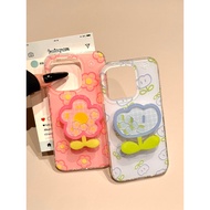 苹果手机壳iPhone case春天线描花朵支架壳苹果16Plus手机壳iPhone15pro手机壳14/13The Apple phone case is fully covered to prev