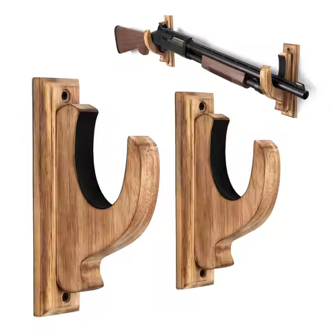 Wall Mounted Solid Wood Hunting Gun Rifle Brackets Display Airsoft Sword Firearms Glock G17 M16 AR15