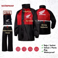 CLEAR STOCK HONDA WATERPROOD REUSABLE RAINCOAT L & XL