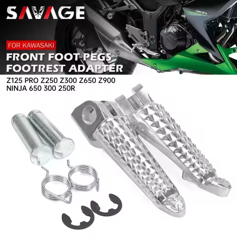 Front Footrest Foot Peg For KAWASAKI Z125 Pro Z250 Z300 Z650 Z900 NINJA 250 300 650 VERSYS X300 Moto