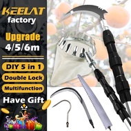 keelat 4-6M Telescopic High Pruning Branch Shears Saw Cutter Kelapa Fruit Picker Viral Galah Pengait