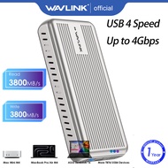 WAVLINK 40Gbps PCIe NVMe SSD Enclosure USB4กล่องใส่ฮาร์ดดิสก์ภายนอกสำหรับ2230/2242/2260/2280 B + M/M