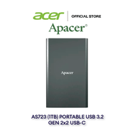 Apacer AS723 (1TB) Titanium Black Portable SSD (ZC.A01ST.0DB)/ 1TB/ USB 3.2 Gen2 /USB-C/ Read/Write: