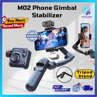 M02 Phone Gimbal Stabilizer 3-Axis Support with Fill Light AI Tracker Remote Control Gimbal Tripod F