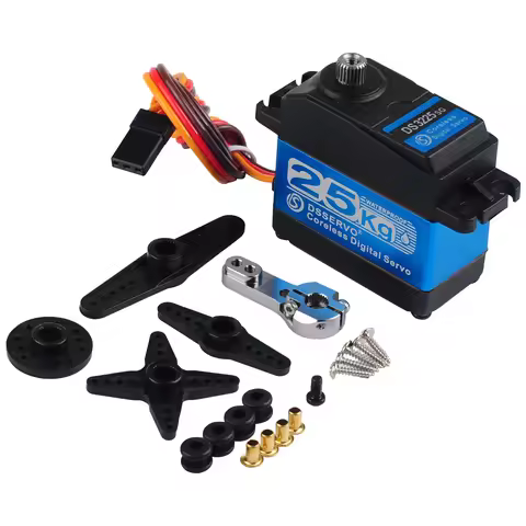 DS3225 Digital Servo Motor 25KG Waterproof 7.4V with 25T Servo Arm IP67 180/270 Degree Gear Coreless