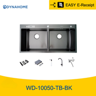 รุ่นใหม่!! อ่างล้างผัก ซิ้งค์ล้างจานสีดำ2หลุมสแตนเลส304 รุ่นWD-10050-TD-BK ของแถมเพียบ