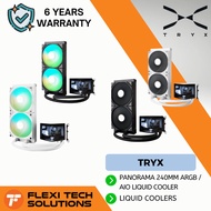 Flexi Tech TRYX PANORAMA 240mm ARGB / 240mm AIO Liquid Cooler - Black/White