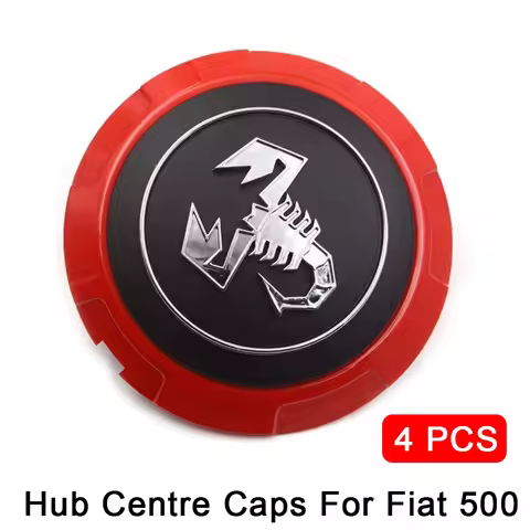 4 PCS Hubcap Wheels Centre Hub Caps Set for Fiat 500 OD 133MM Scorpion Wheel Covers Wheel Center Stu