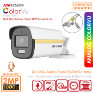 HIKVISION CCTV Security Cameras DS-2CE12DF3T-FS ColorVu 4in1 2MP IP67 Outdoor Built-in MIC Analog CCTV Camera Full Time Color Weatherproof Audio Bullet Camera NASHANTOO