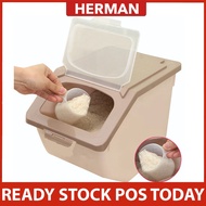 HERMAN😍 Rice Storage Box With Wheels -10 kg Kotak Penyimpanan Beras