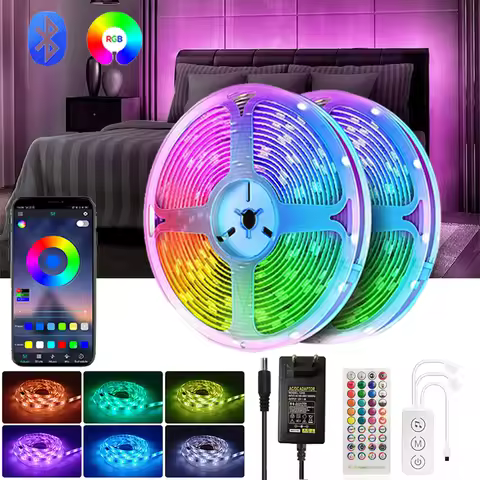 Rgb 5050 Led Strip Lights Music Sync Bluetooth Led Tape Light Adhesive Rgb Led Lights Strip For Room