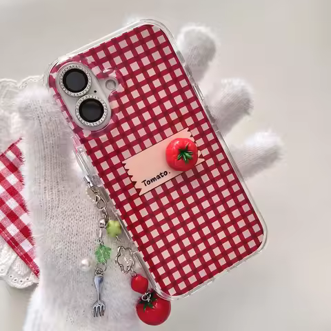 Tomato Checkered Phone Case for Xiaomi Redmi 15 15C 14C 13 13C 12 A3 A2 A1 10 10C 9 9A 9C 8 K60 K40 