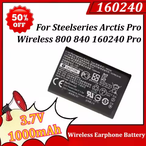 160240 3.7V 1000mAh Battery for Steelseries Arctis Pro Wireless 800 840 160240 Pro Battery Wireless 