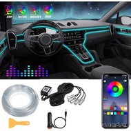 6M Multi-Color Car Interior Led Strip Lights Rgbic EL Wires Flexible Ambient Lighting Fiber Optics U