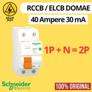 Schneider RCCB ELCB Domae 1P + N/ 1P+N 2P 40A/ 40 A 30mA/ 30 mA NEW/