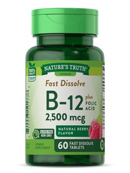 Nature's Truth B12 Vitamin | 60 Sublingual Tablets | 2500 mcg | Vegetarian, Non-GMO & Gluten Free