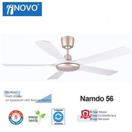 Inovo Namdo 56 inches DC Motor 5 blades Remote fan / Kipas Kawalan Jauh Namdo 56 inci / Rose Gold