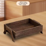 LOVIVER Wooden Tray Thoughtful Gift Rustic Decorative for Entertaining Party Kitchen