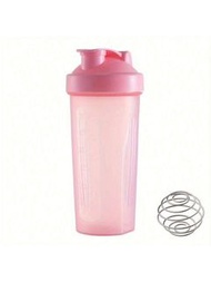 1pc 20oz/600ML Shaker Bottle Classic Loop Hook &amp; Leak Proof,Scale ,A Small Stainless Whisk Blender