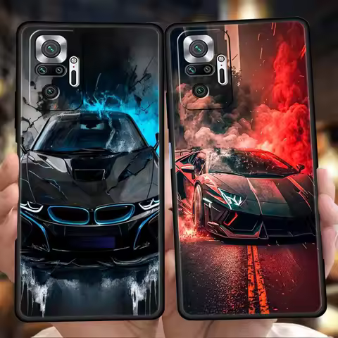Cool Sports Black Car Phone Case Cover for Redmi 13C 10C Note 13 12 10 11 Pro Plus 7 8T K40 K50 Gami