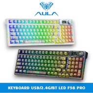 AULA F98 PRO Hotswap 3-Mode Wired Mechanical Keyboard, Wireless (2.4G) and Bluetooth - LED, LCD Scre