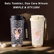Cute Coquette Tumbler 500ml Stainless Steel 316 Portable Drinking Bottle Simple Stylish & Aesthetic 