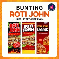 Banner Bunting Roti John Readymade - Boleh Ubah Edit Nama dan No Tel