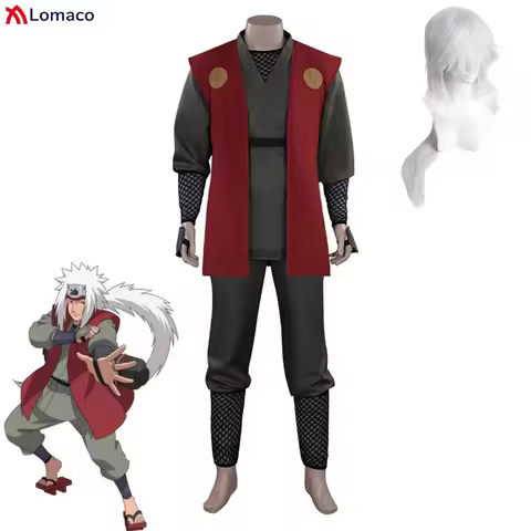 Anime Ero Sennin Jiraiya Cosplay Costume Gama Sennin Wig Accessories Jiraiya's Kimono Sets Halloween