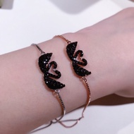 กำไลข้อมือ Swarovski Iconic Swan Bracelet Black and Rose-Gold tone plated สวารอฟสกี้ ของแท้ 100% ของ