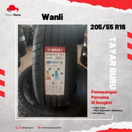 Wanli 205/55R16 Tayar Baru (Installation) 205 55 16 New Tyre Tire TayarGuru Pasang Kereta Wheel Rim Car