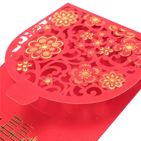 A88Z 60PCS Chinese Red Envelopes Lucky Money Envelopes Wedding Red Packet For New Year Wedding (7X3.
