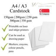 Cardstock GSM 150, 200, 250, 300, 350 White A4 A3 Laser Inkjet Printer Art Craft Thick Paper Board Stationery Drawing