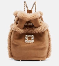 Roger Vivier Très Vivier suede and shearling backpack