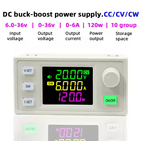SK120X CNC Step Up/Down DC Adjustable Regulated Power Supply CV CC CW 0-36V 0-6A 120W Solar Charging